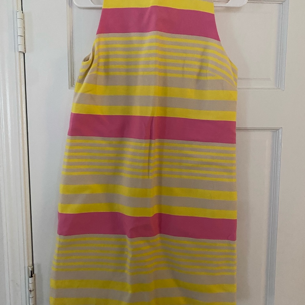 LOFT Yellow and Pink Halter Sundress